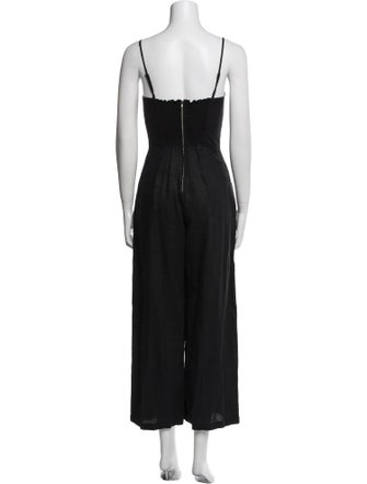Reformation Linen Square Neckline Jumpsuit