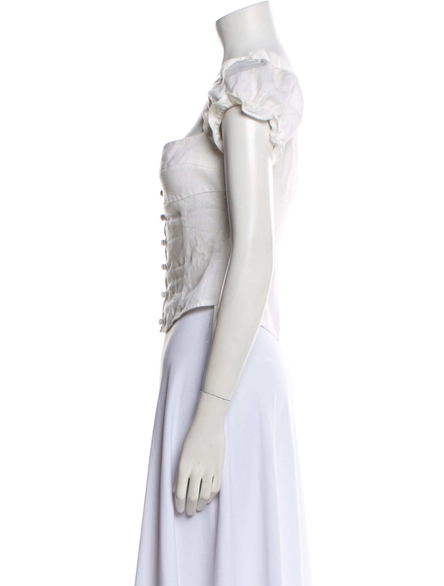 Reformation Linen Square Neckline Crop Top