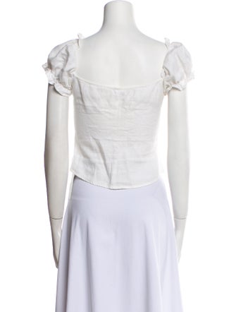 Reformation Linen Square Neckline Crop Top