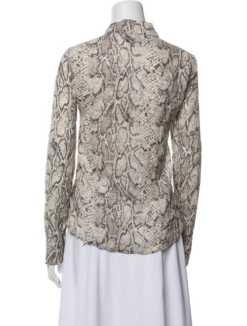 Reformation Animal Print Long Sleeve Button-Up Top