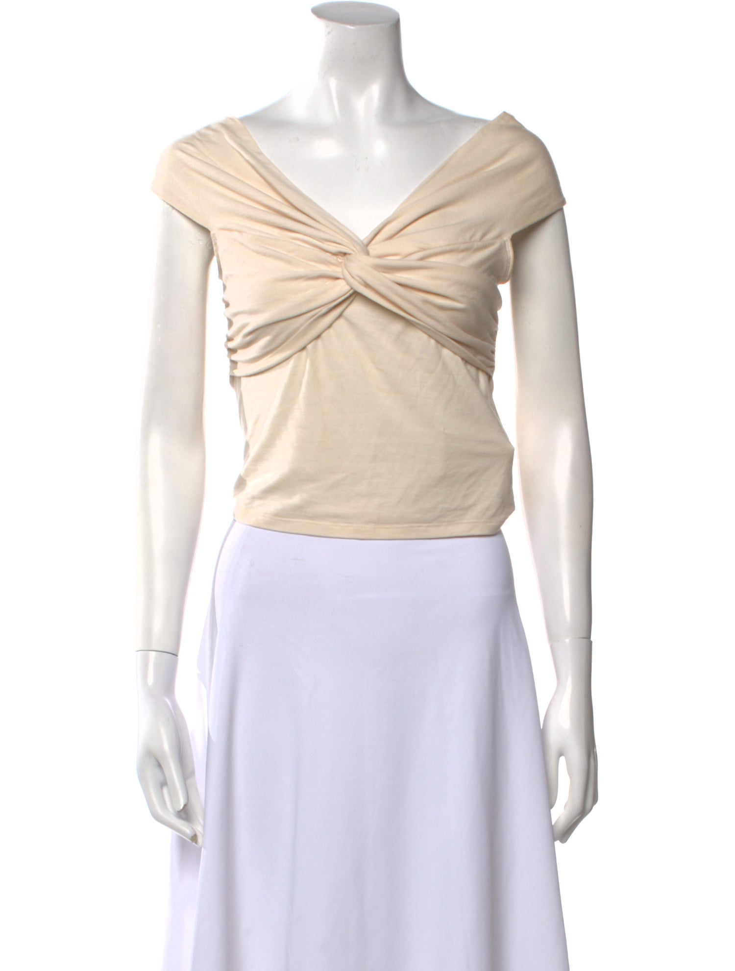 Reformation V-Neck Short Sleeve Crop Top