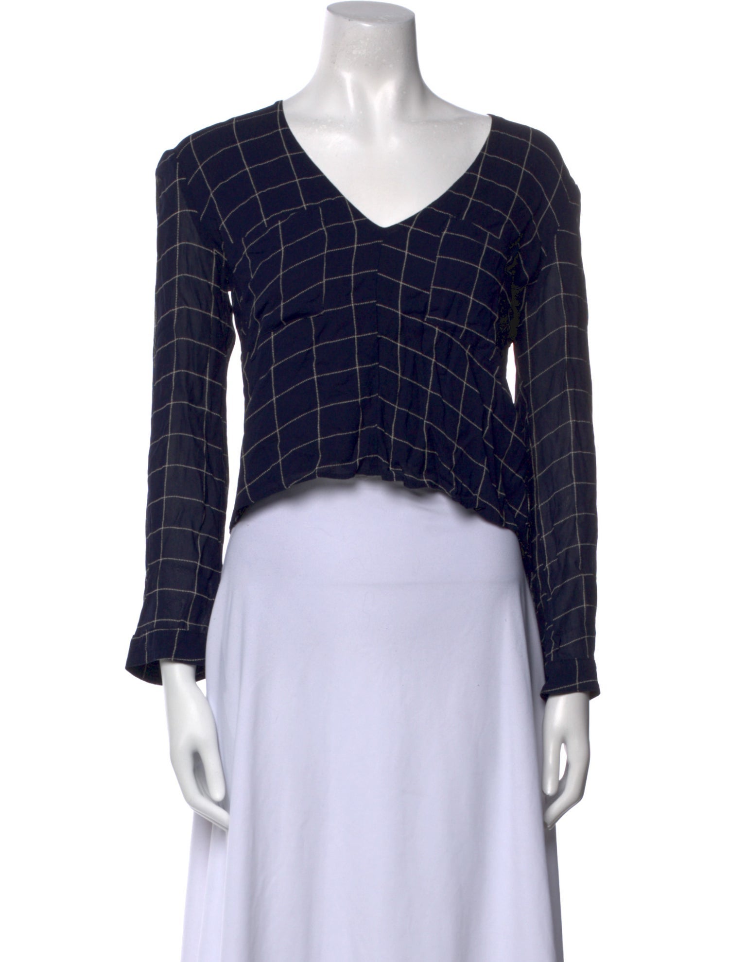 Reformation Silk Plaid Print Crop Top