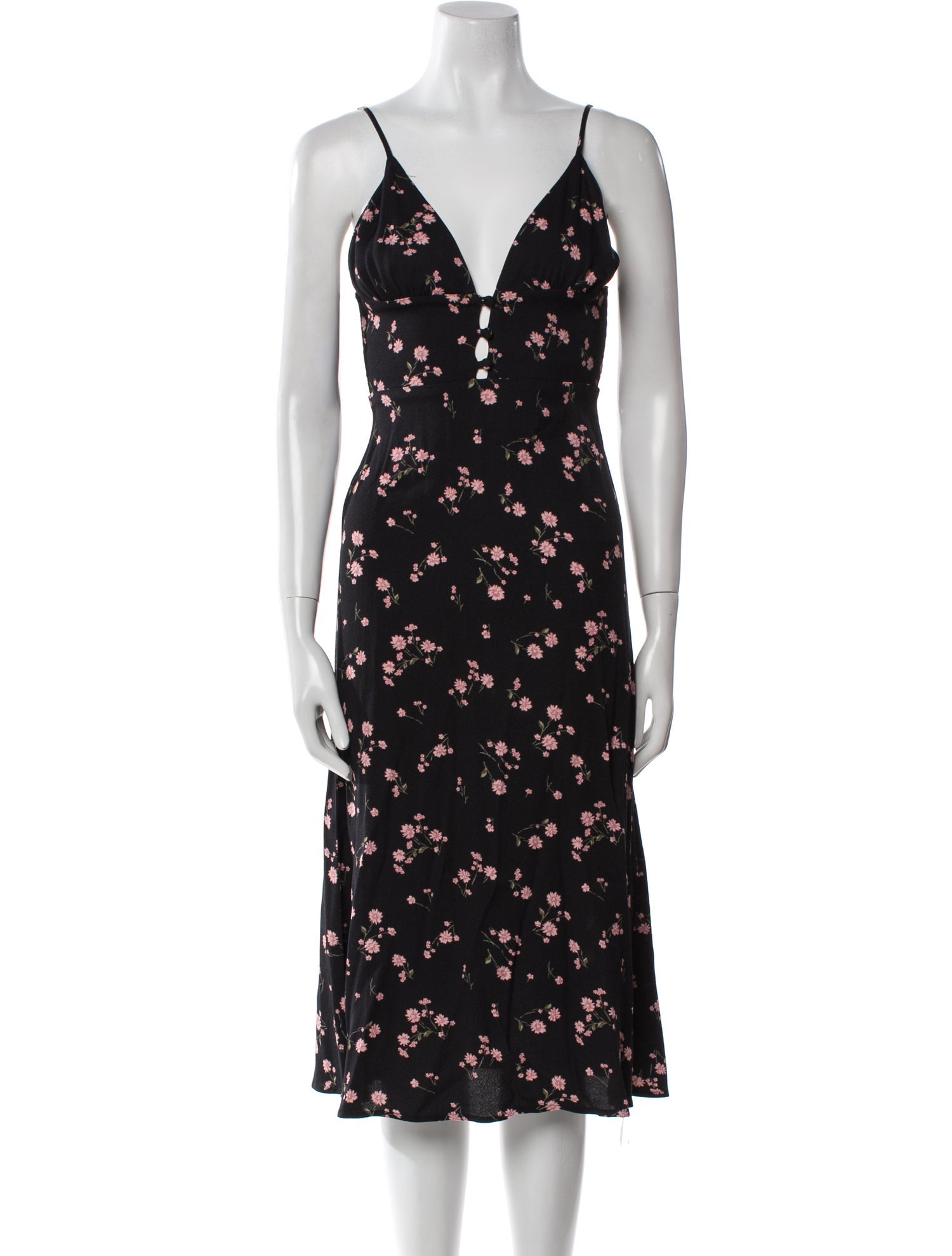 Reformation Floral Print Midi Length Dress