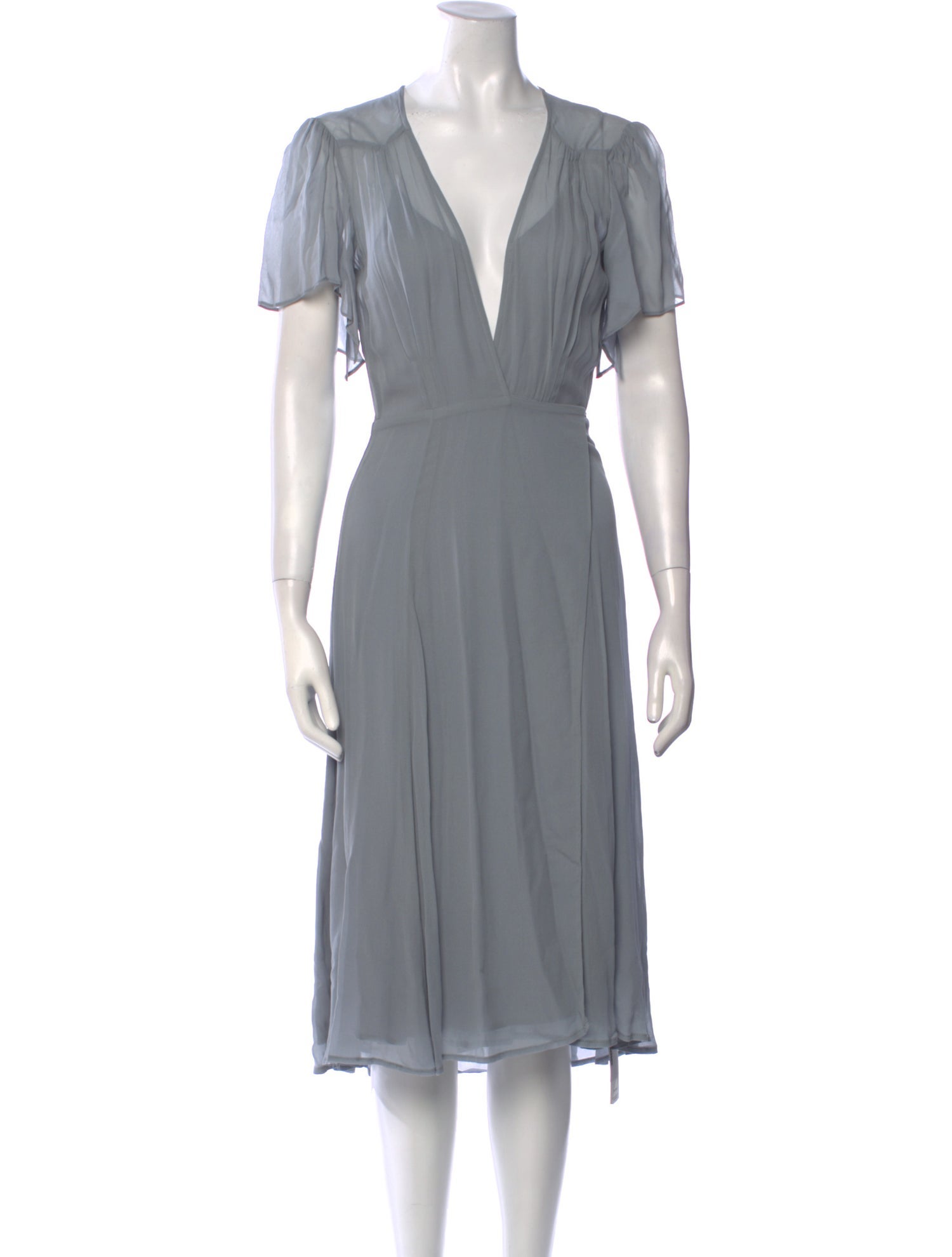 Reformation V-Neck Midi Length Dress