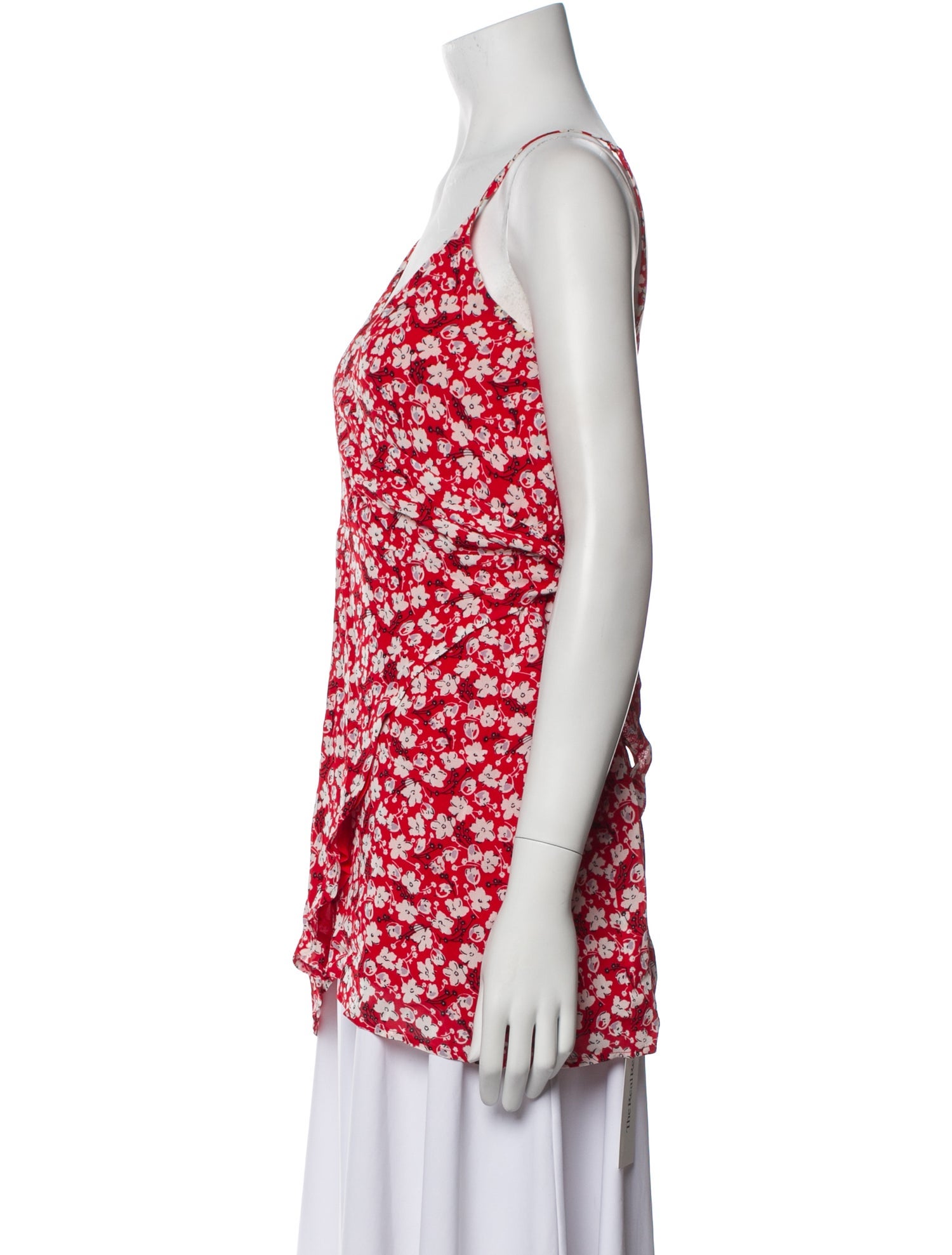 Reformation Floral Print V-Neck Tunic