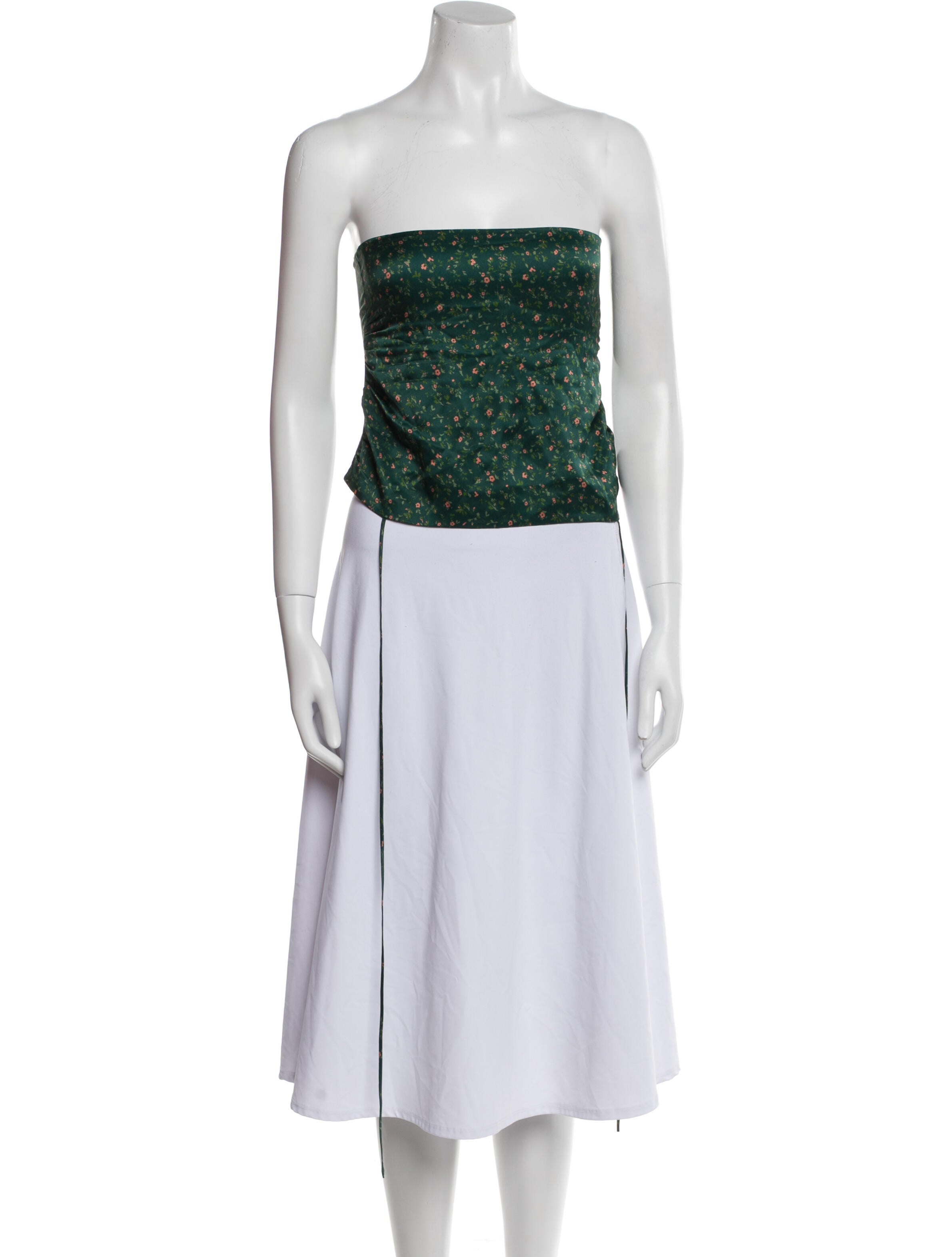 Reformation Silk Strapless Crop Top