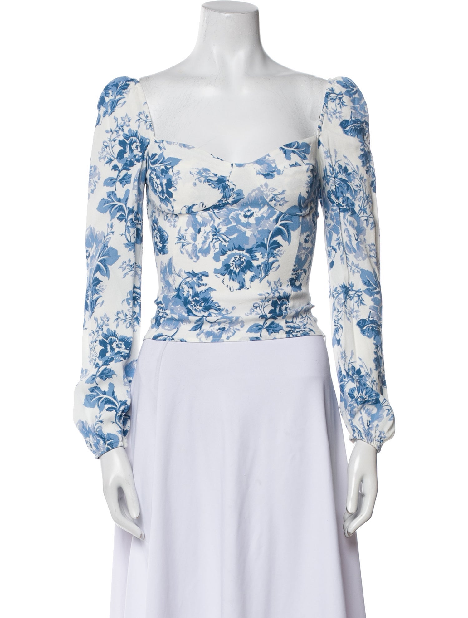 Reformation Floral Print Off-The-Shoulder Crop Top