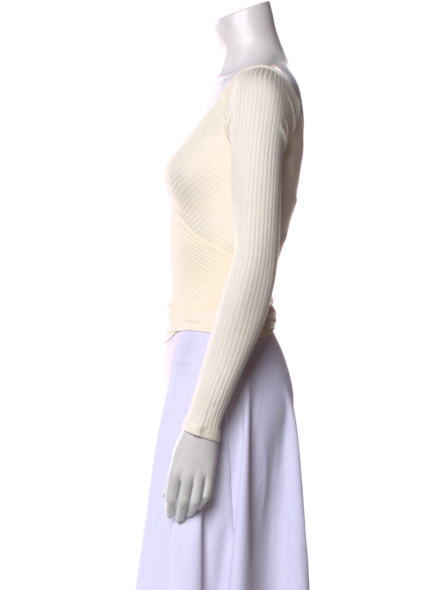 Reformation V-Neck Long Sleeve Crop Top