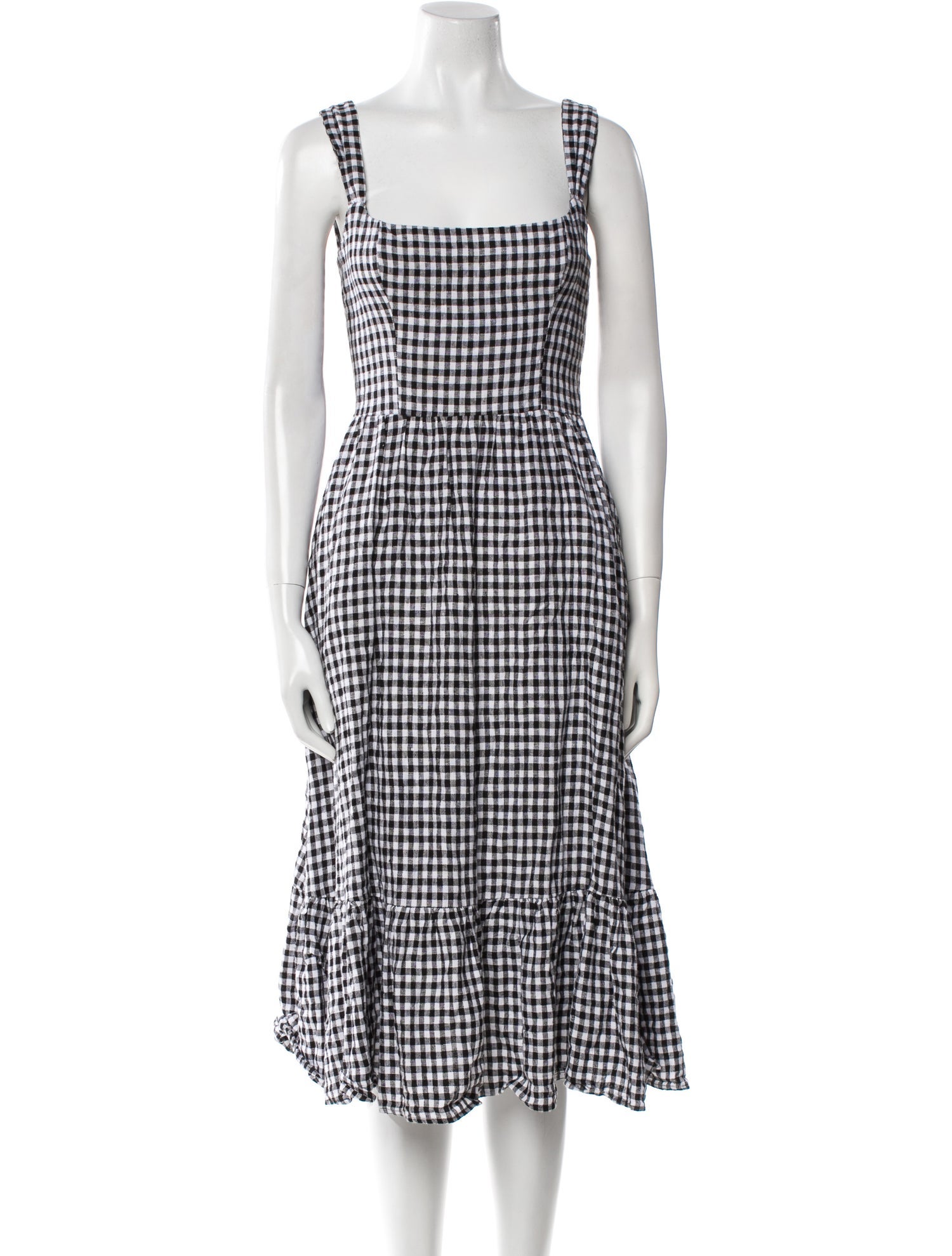 Reformation Plaid Print Midi Length Dress