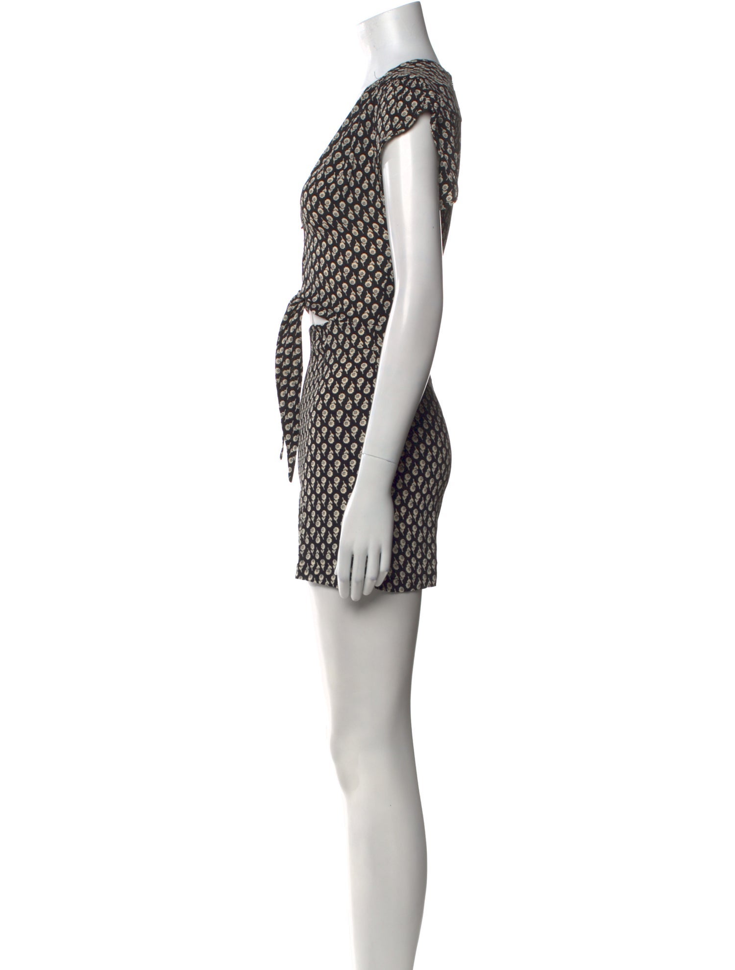 Reformation Floral Print Plunge Neckline Romper