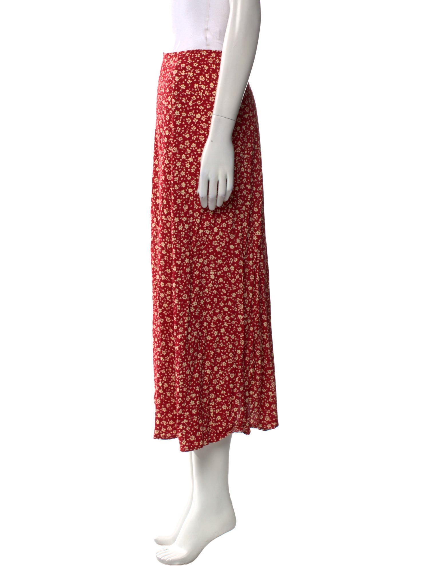 Reformation Floral Print Midi Length Skirt