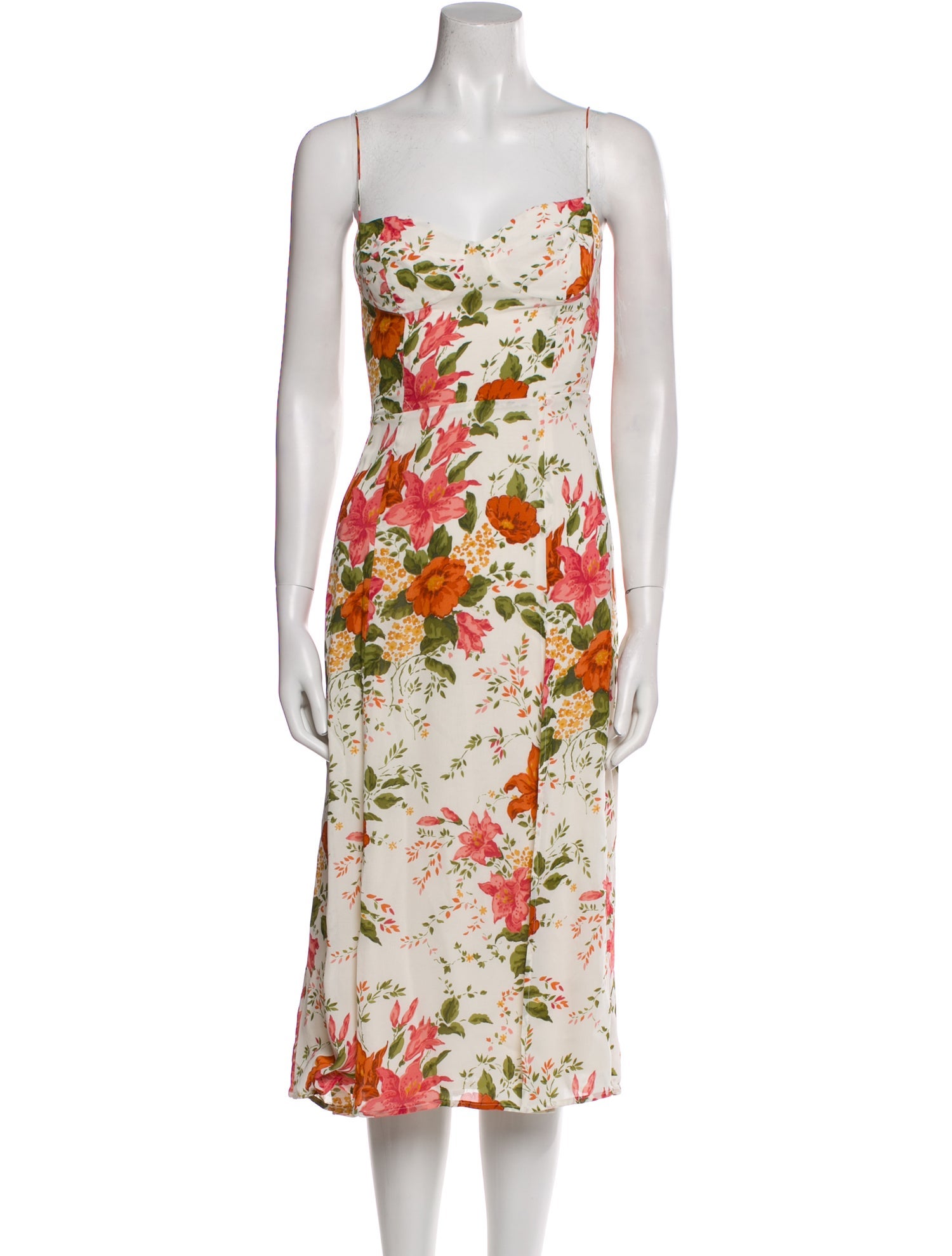 Reformation Floral Print Midi Length Dress
