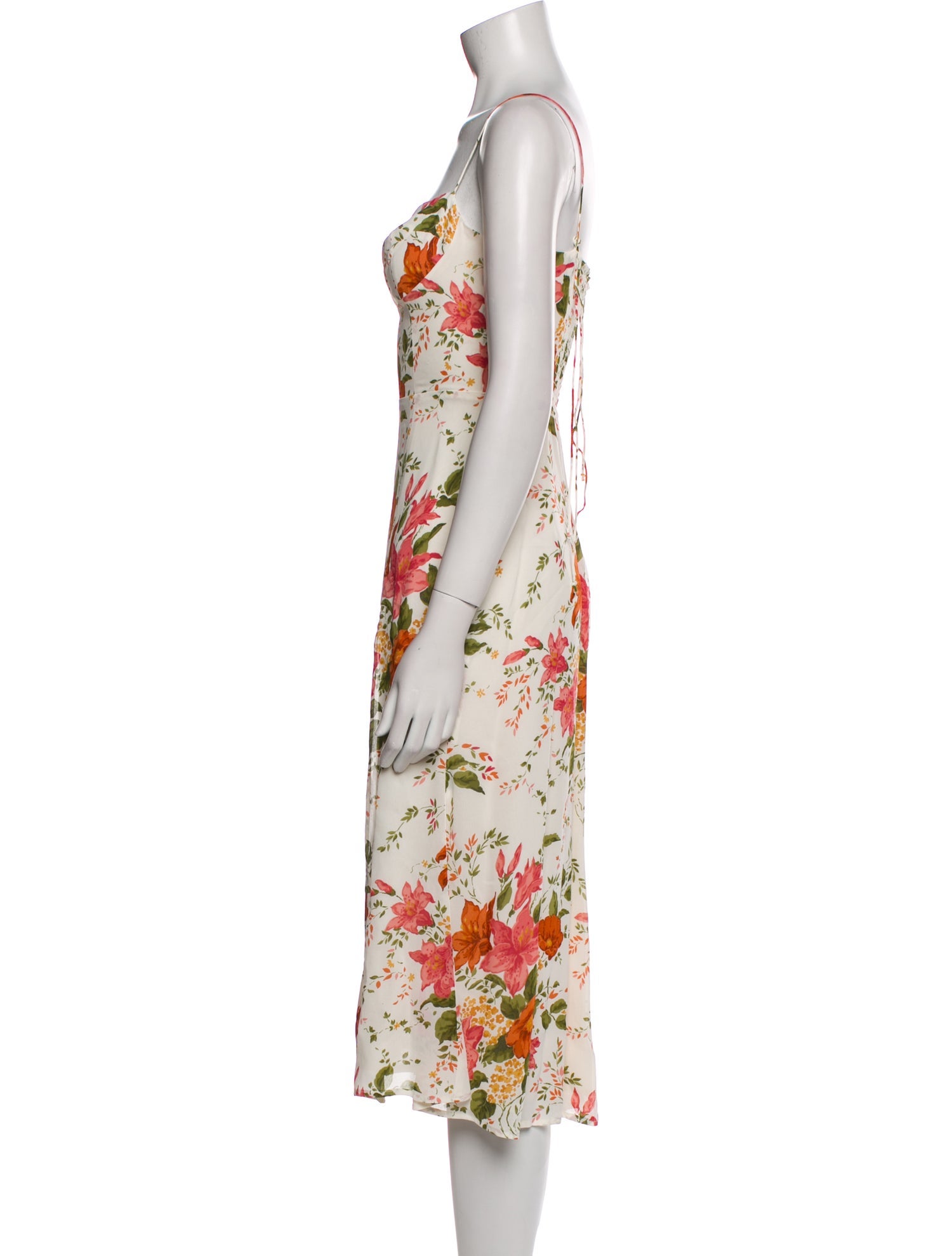 Reformation Floral Print Midi Length Dress