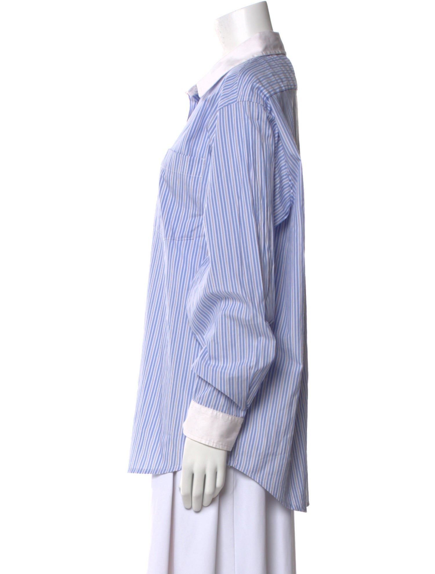 Reformation Striped Long Sleeve Button-Up Top