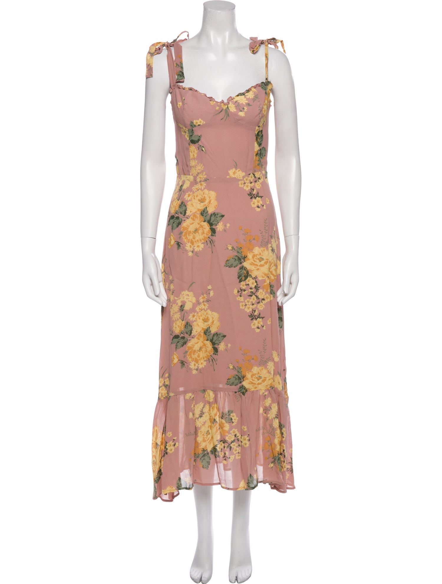 Reformation Floral Print Long Dress w/ Tags