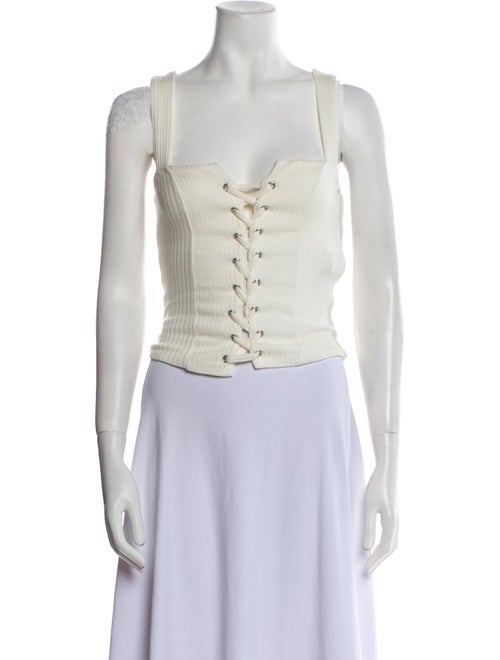 Reformation Square Neckline Sleeveless Crop Top