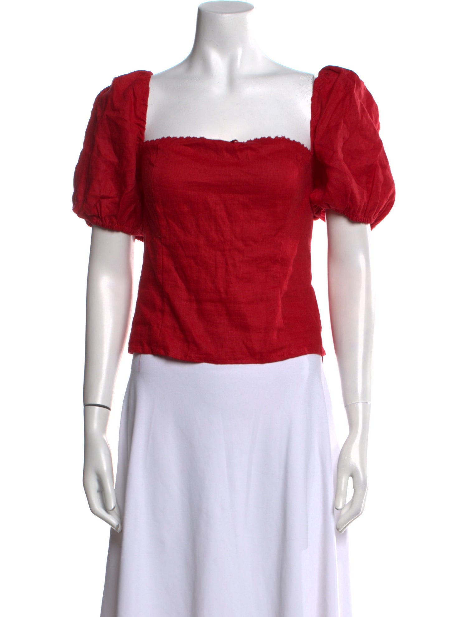 Reformation Linen Square Neckline Crop Top