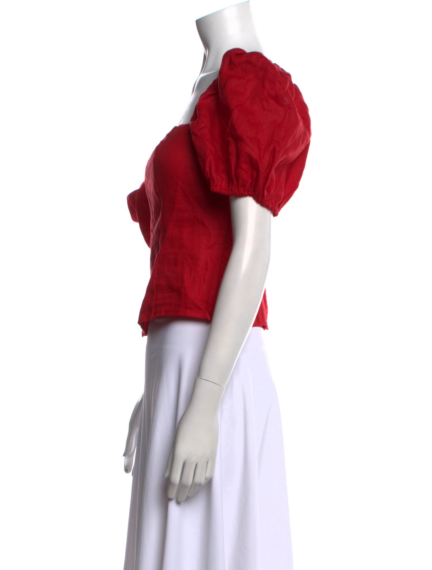 Reformation Linen Square Neckline Crop Top