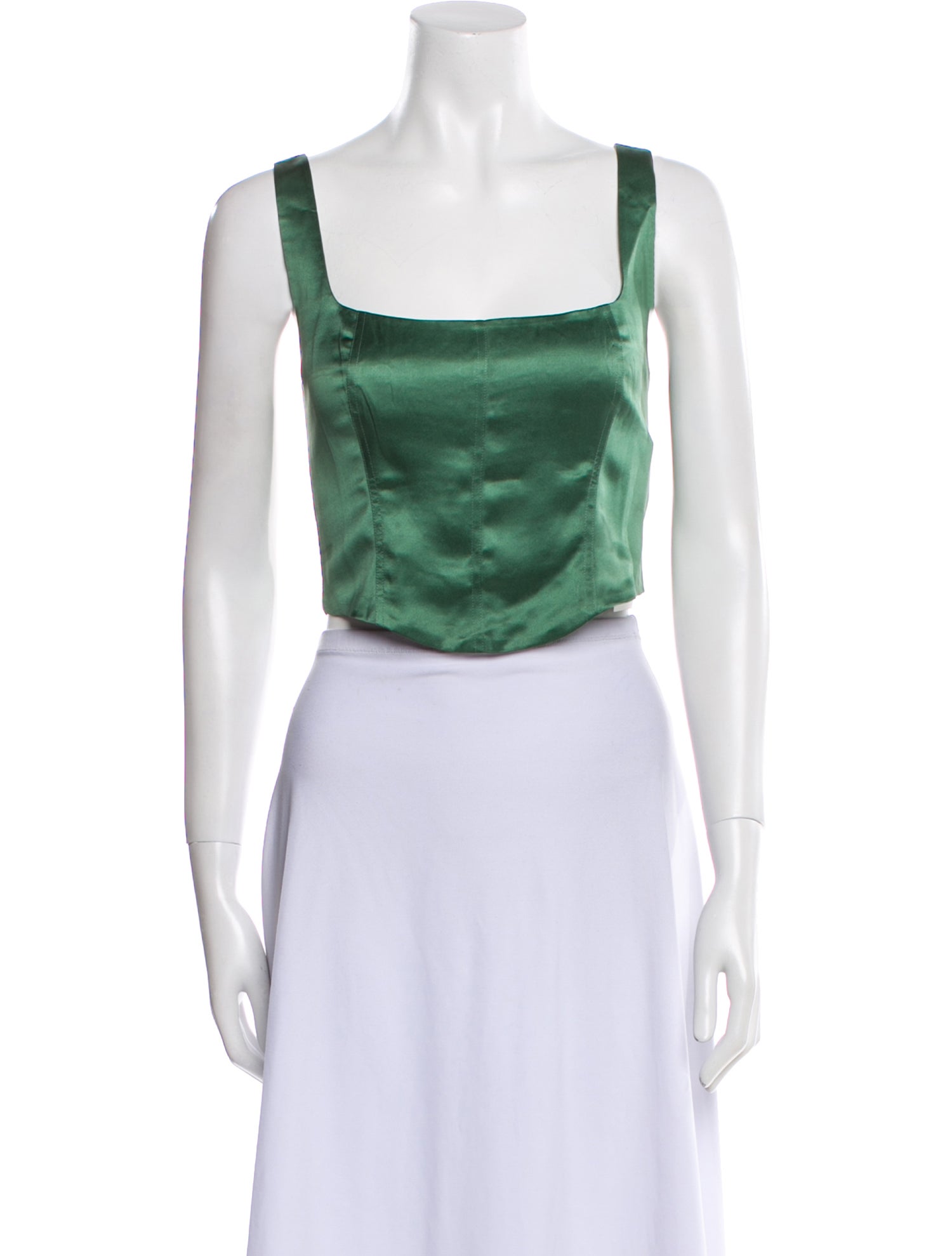 Reformation Silk Square Neckline Crop Top