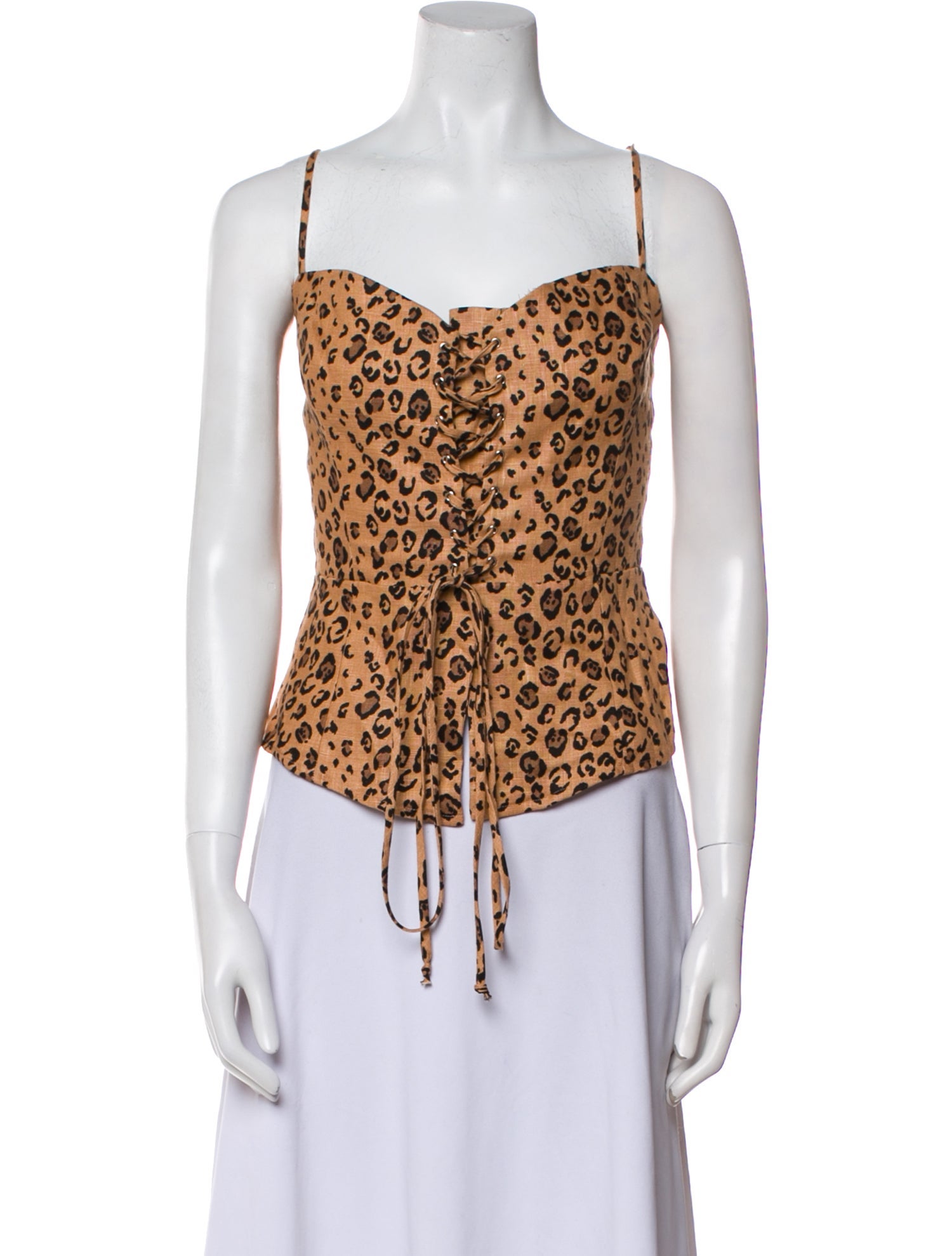 Reformation Linen Animal Print Top