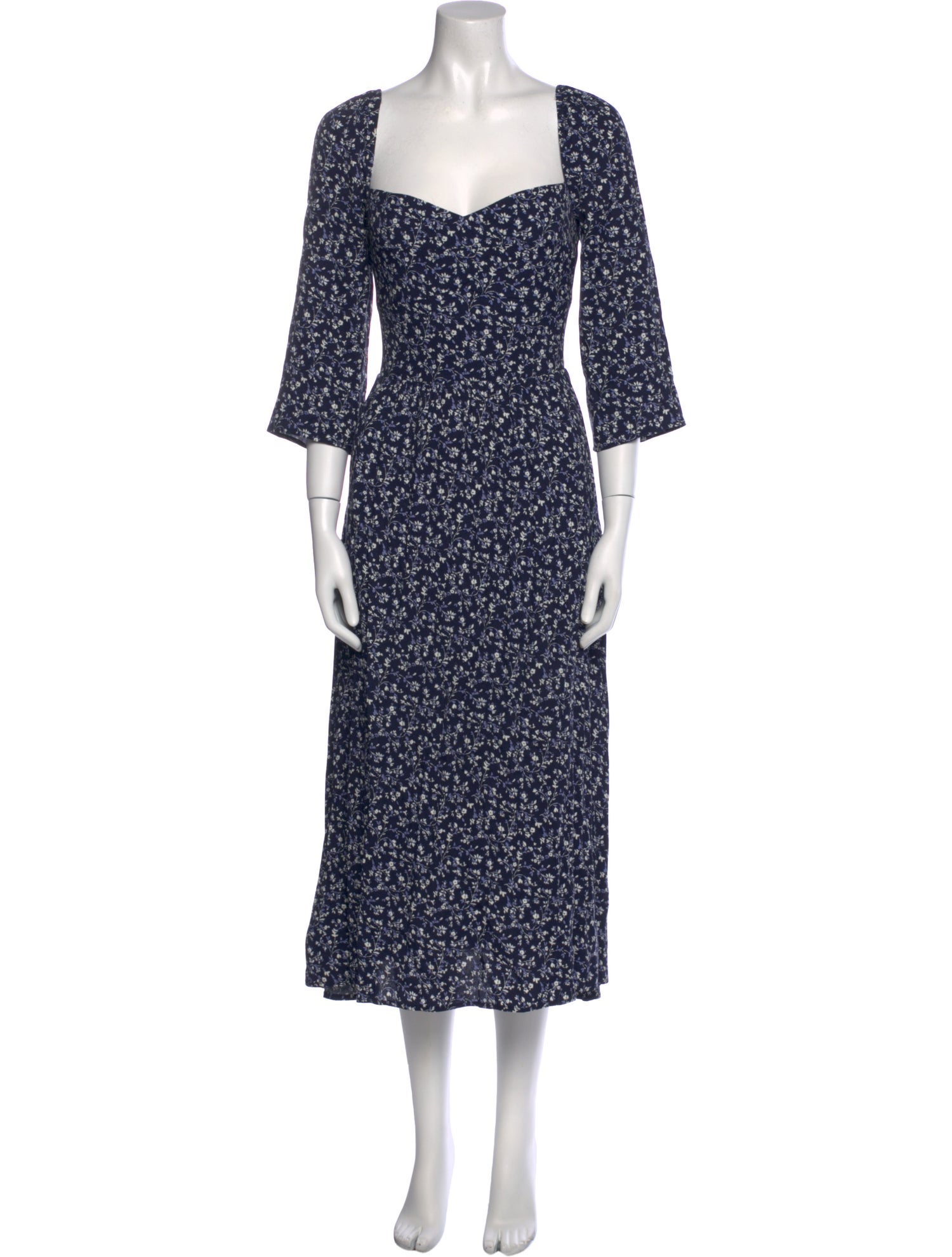 Reformation Floral Print Midi Length Dress