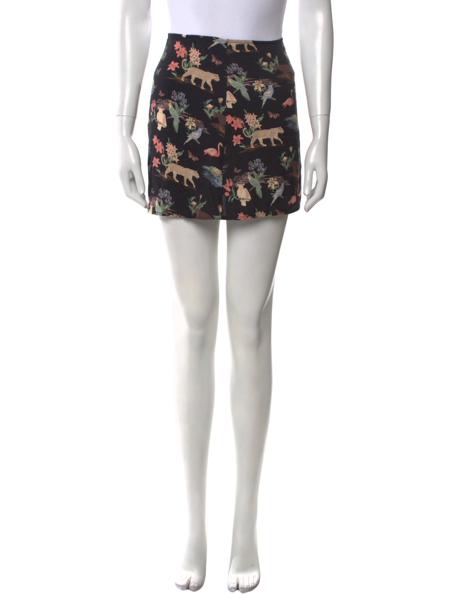 Reformation Floral Print Mini Skirt