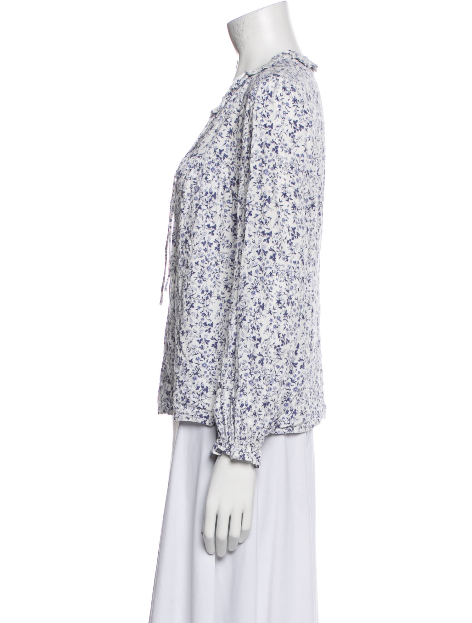 Reformation Floral Print V-Neck Blouse