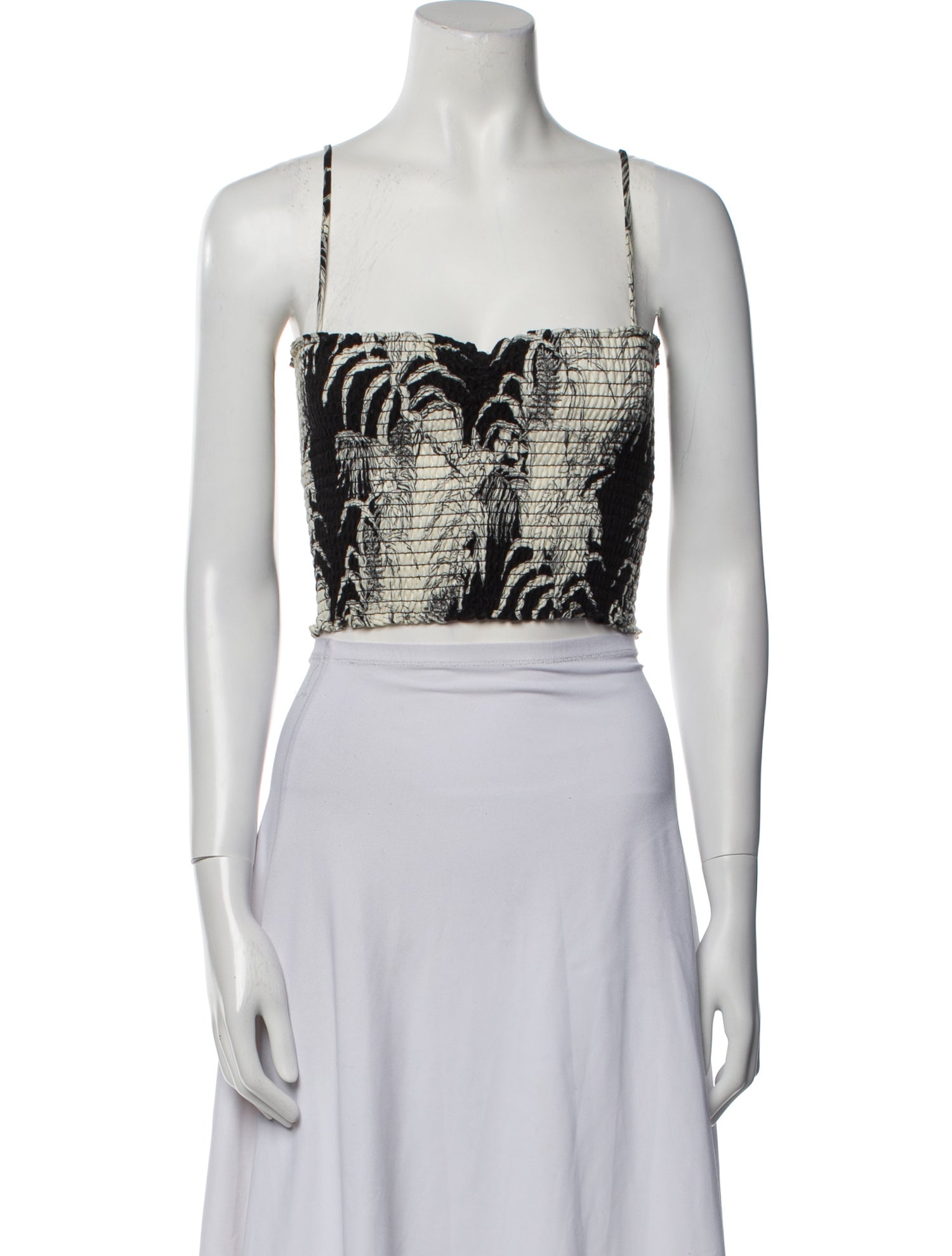 Reformation Linen Printed Crop Top