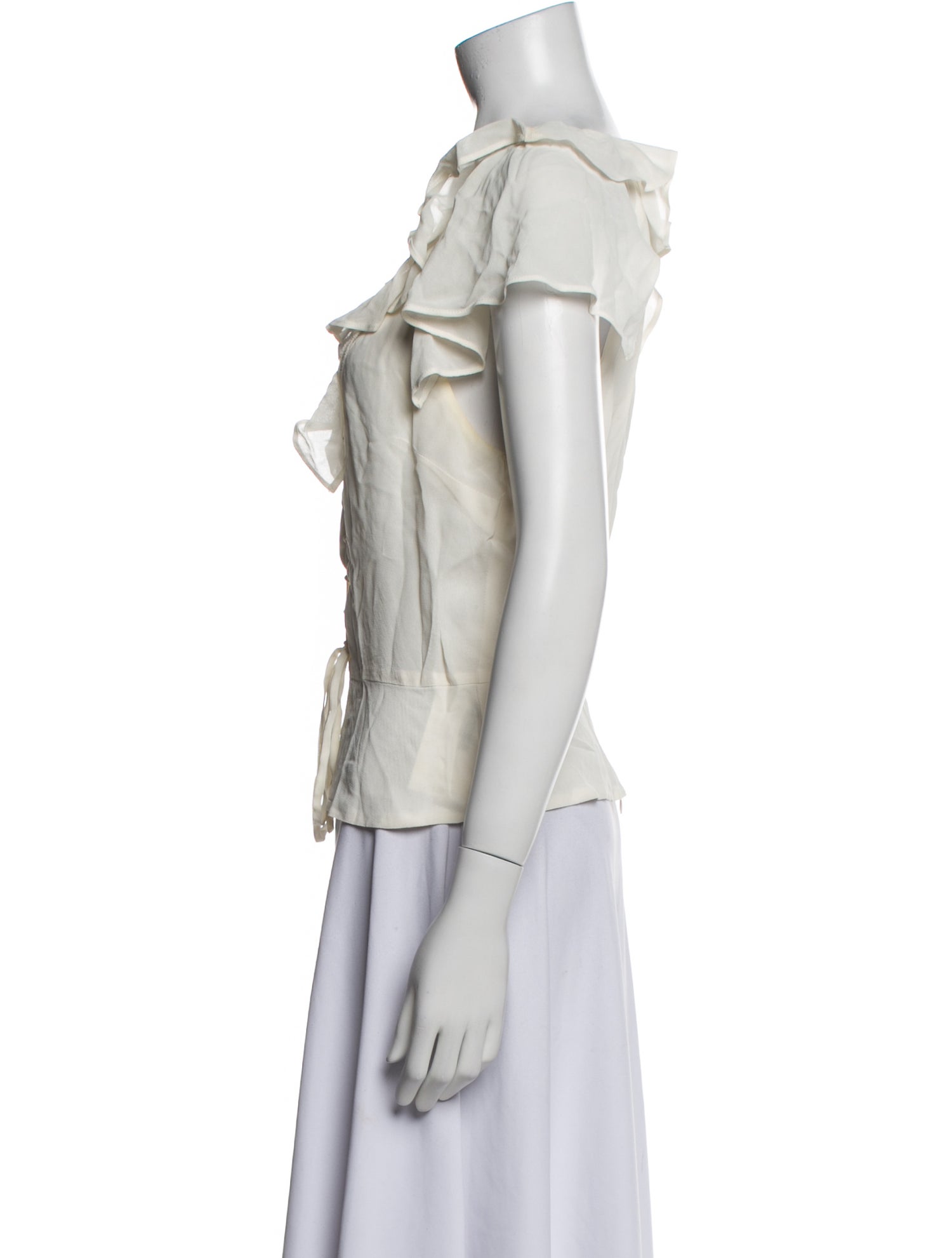 Reformation V-Neck Short Sleeve Blouse