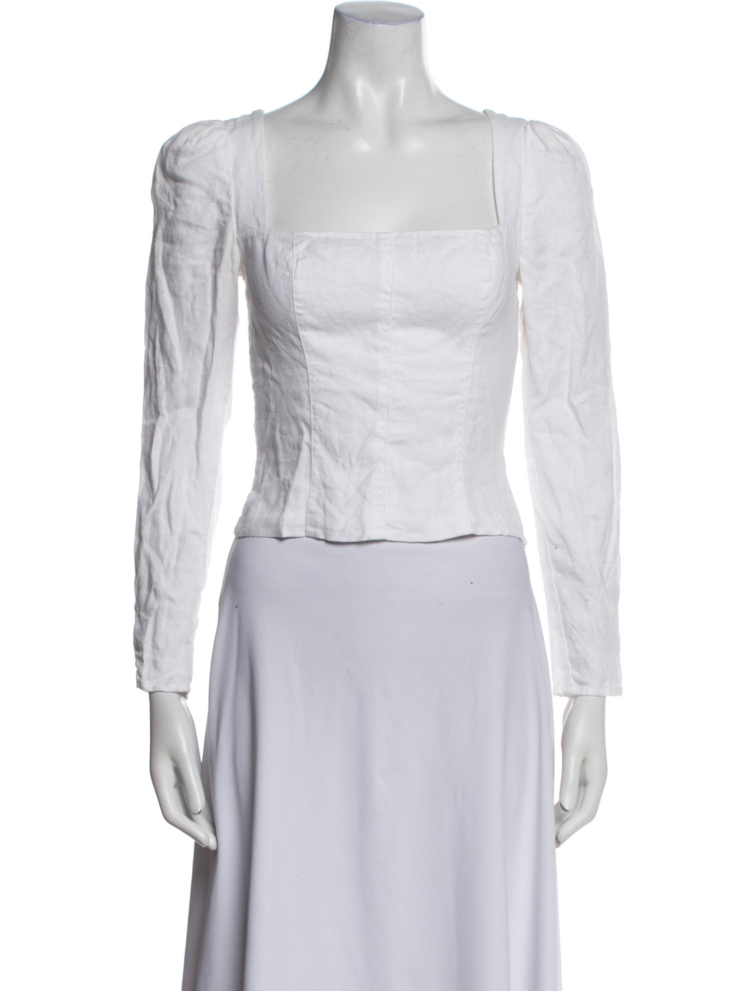 Reformation Linen Square Neckline Crop Top