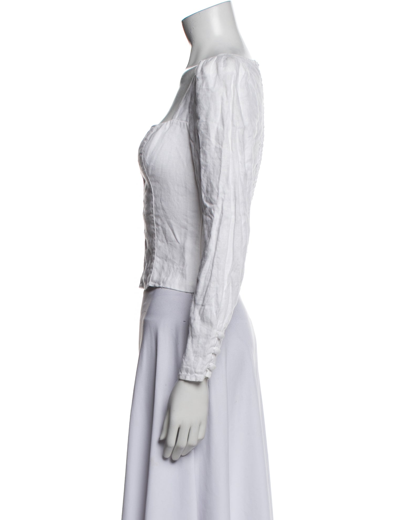 Reformation Linen Square Neckline Crop Top