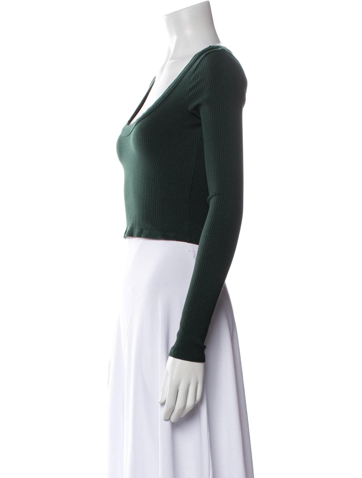 Reformation Scoop Neck Long Sleeve Crop Top