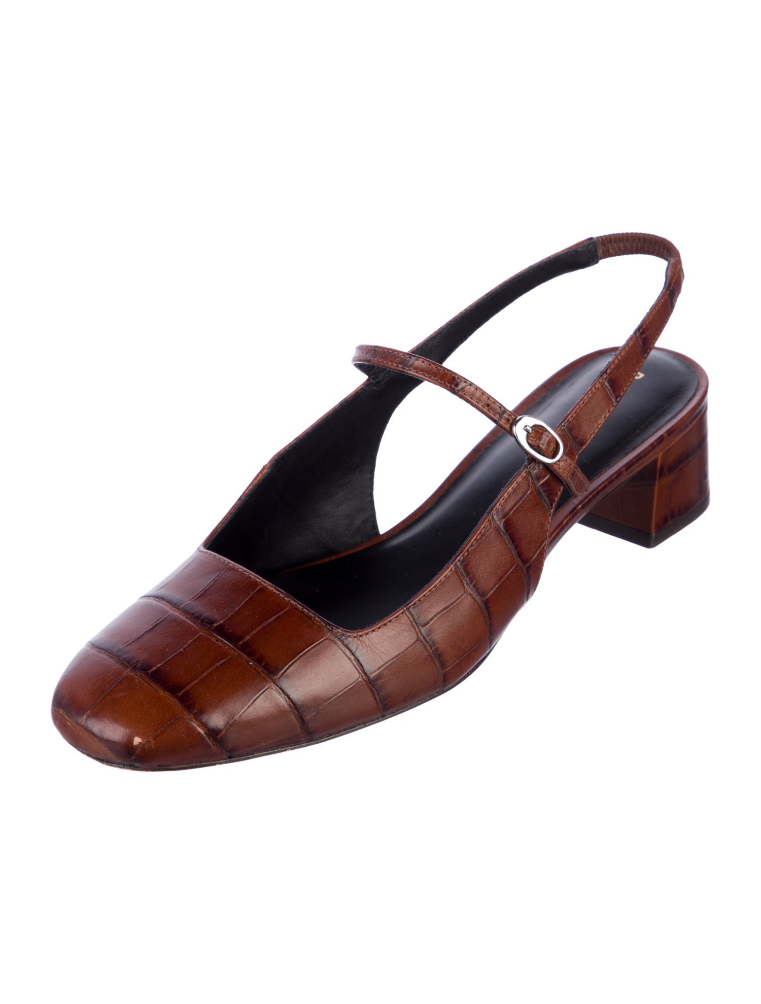 Reformation Leather Printed Slingback Pumps