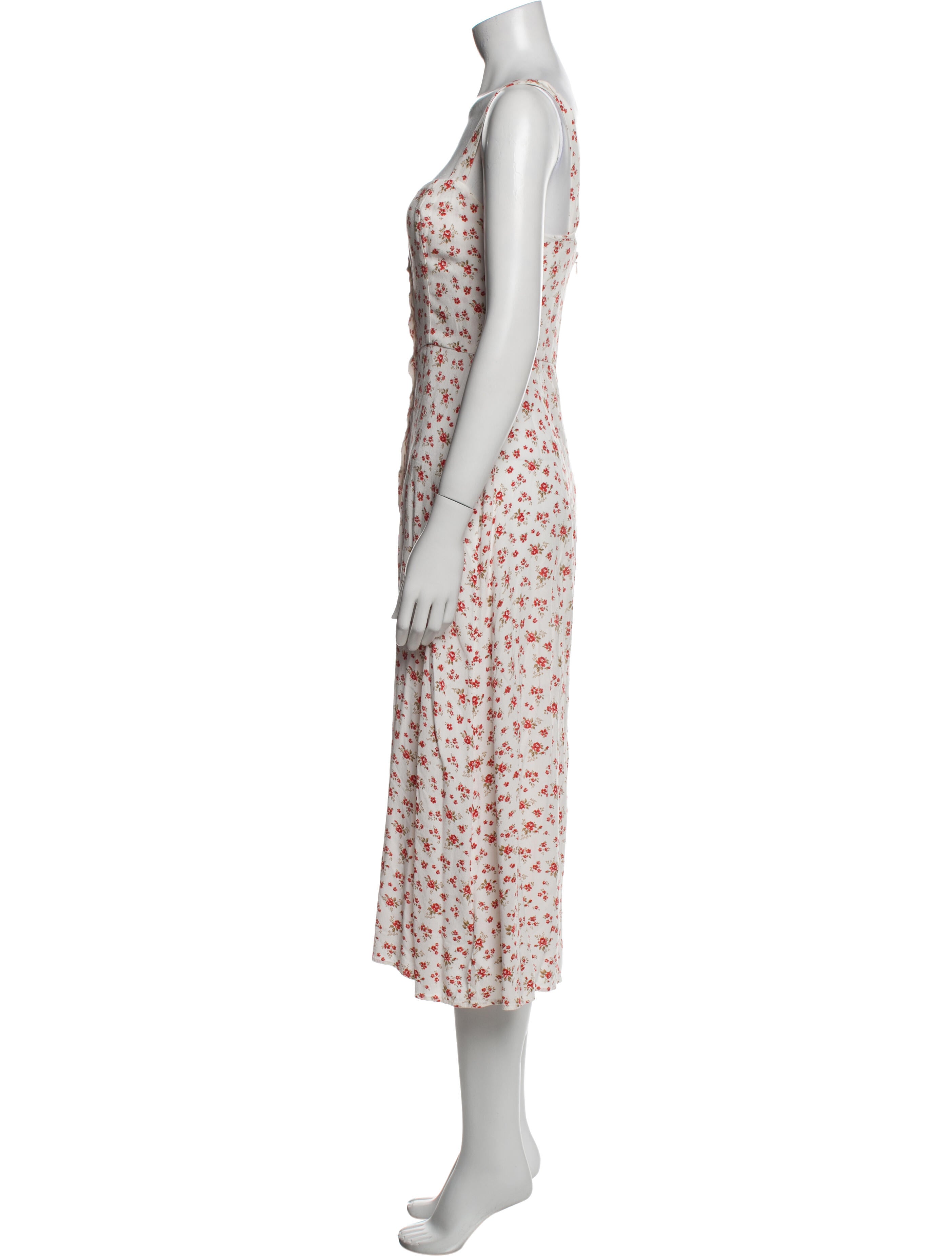 Reformation Floral Print Midi Length Dress