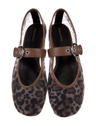 Reformation Mesh Printed Mary Jane Flats