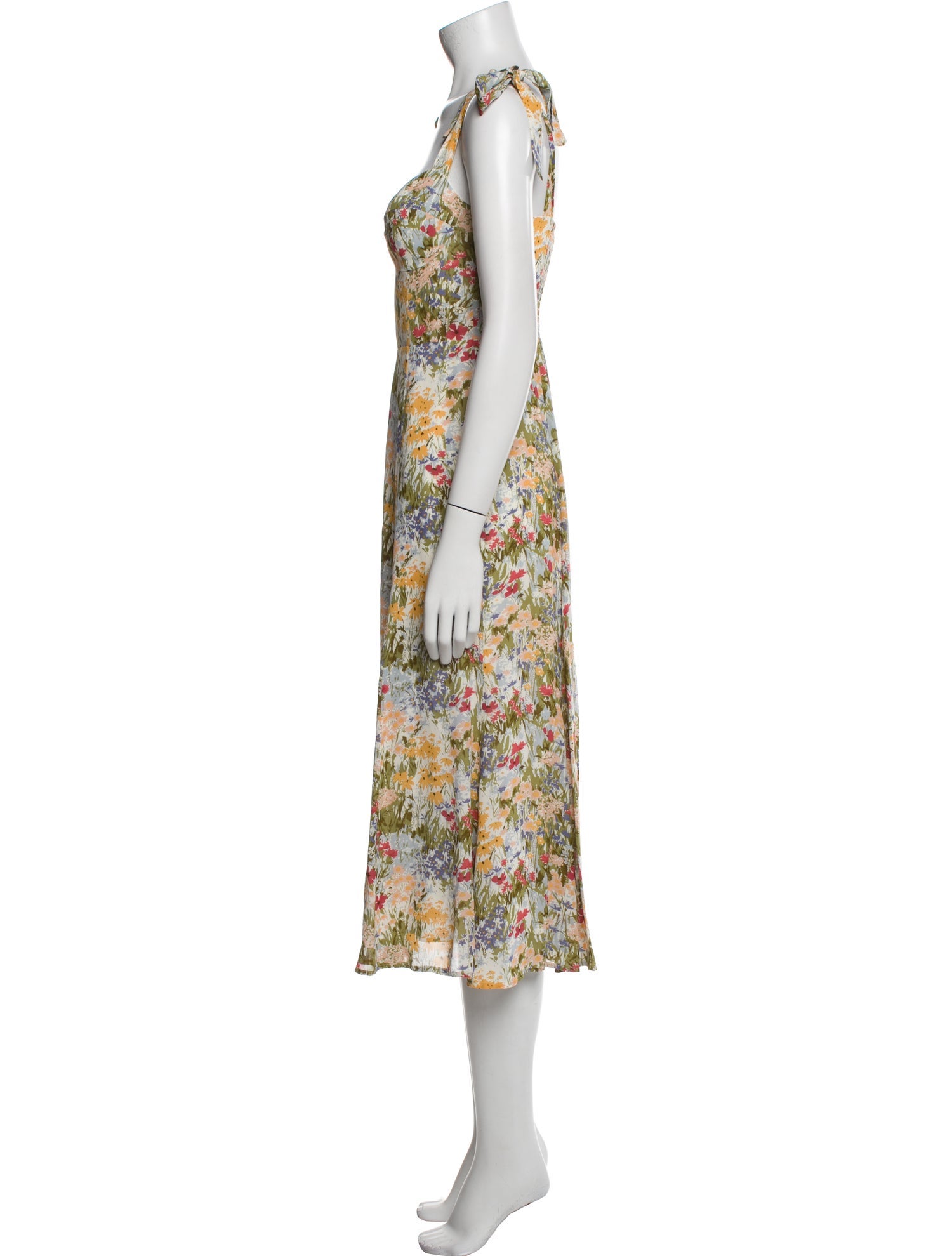 Reformation Floral Print Midi Length Dress