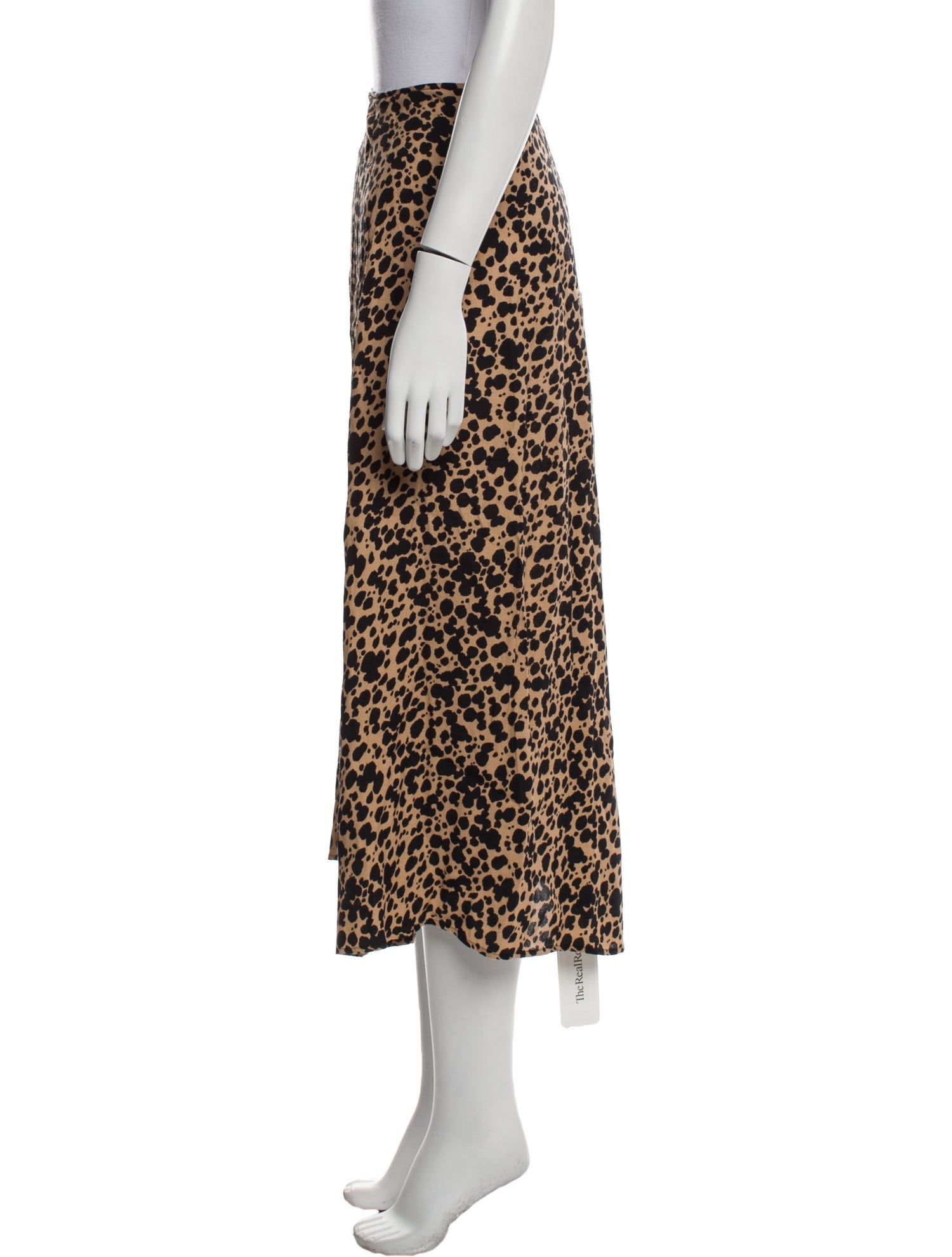 Reformation Animal Print Midi Length Skirt