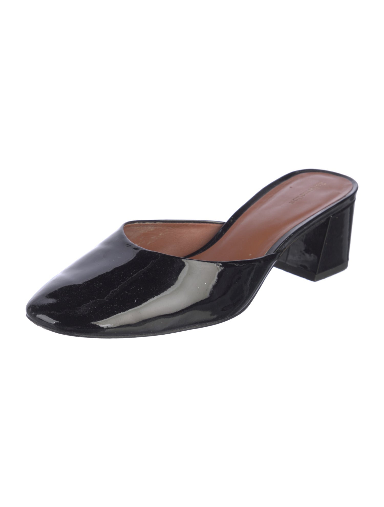 Reformation Patent Leather Mules