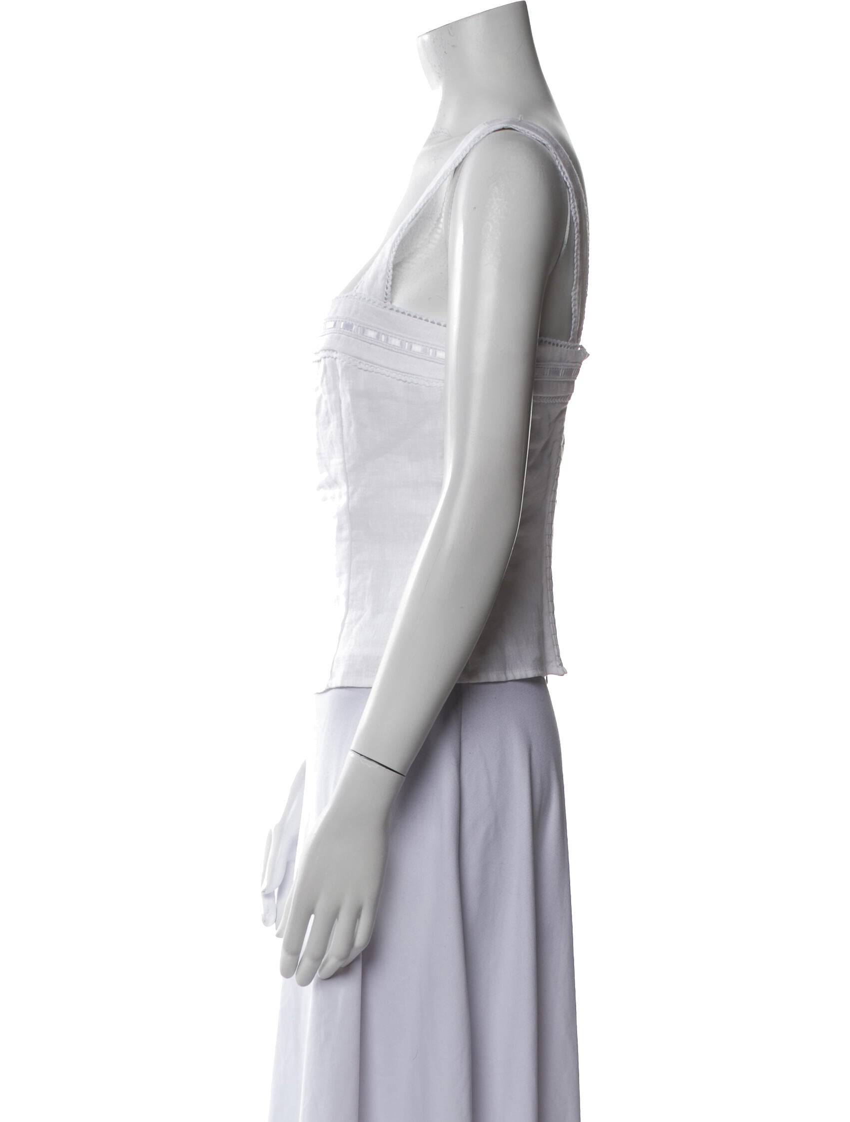 Reformation Linen Square Neckline Crop Top