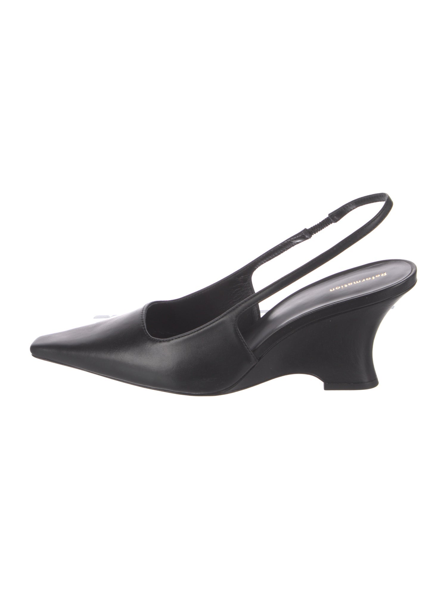Reformation Leather Bow Accents Slingback Pumps