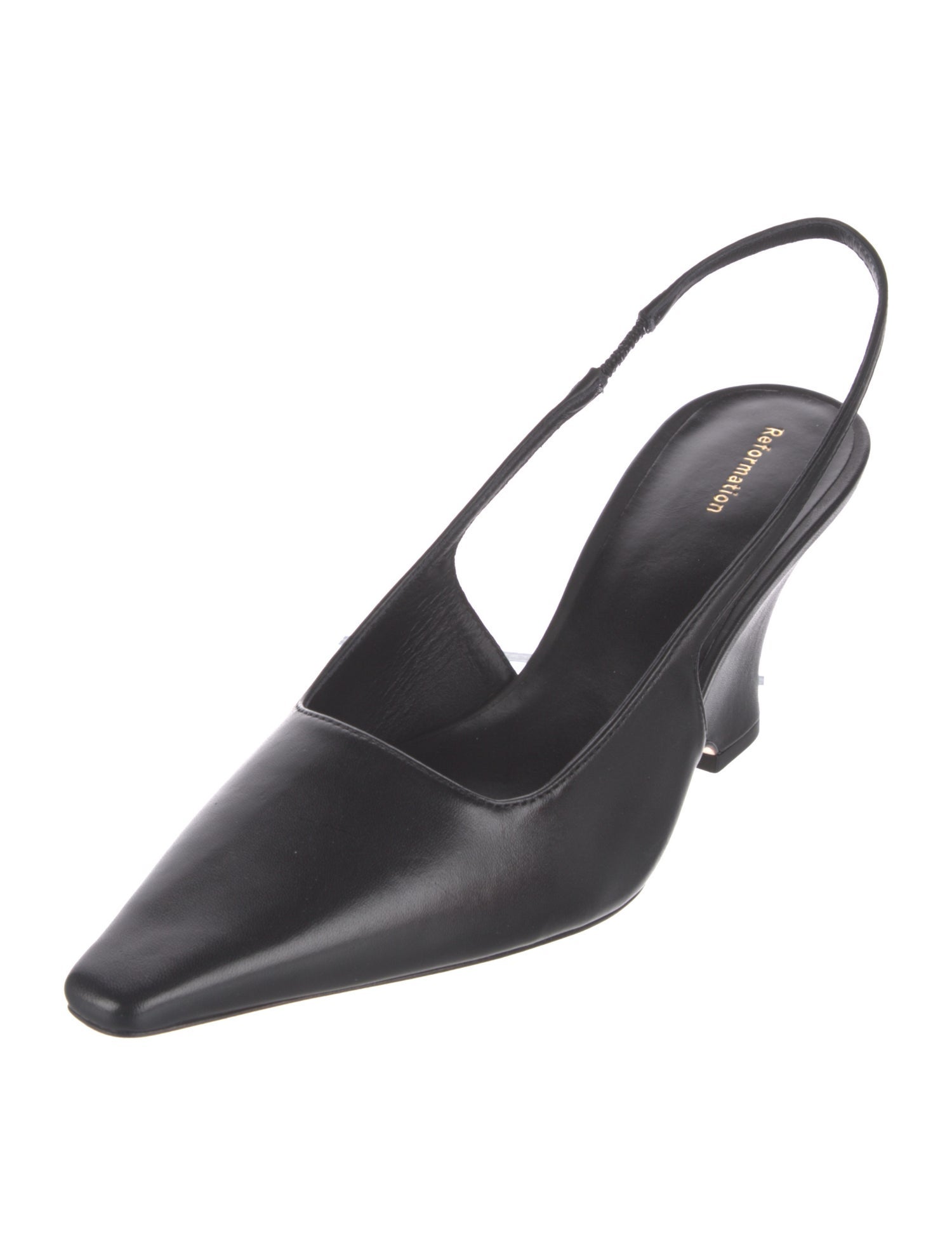 Reformation Leather Bow Accents Slingback Pumps