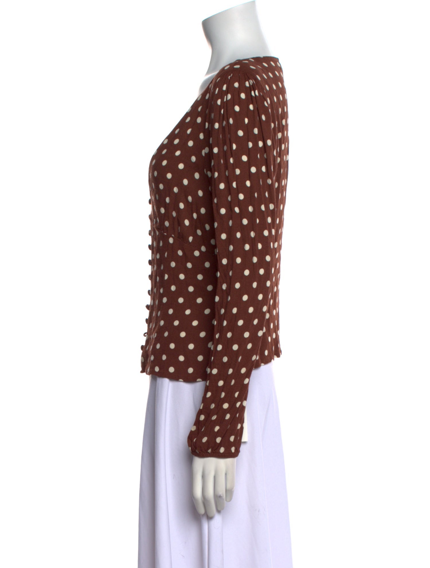 Reformation Polka Dot Print V-Neck Top