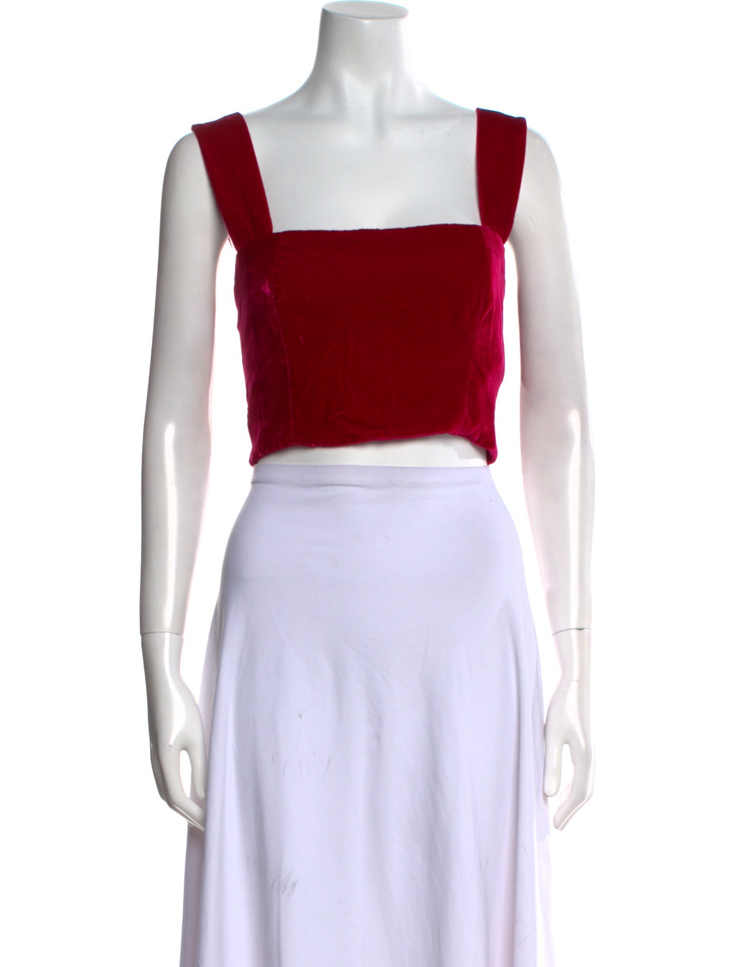 Reformation Square Neckline Sleeveless Crop Top