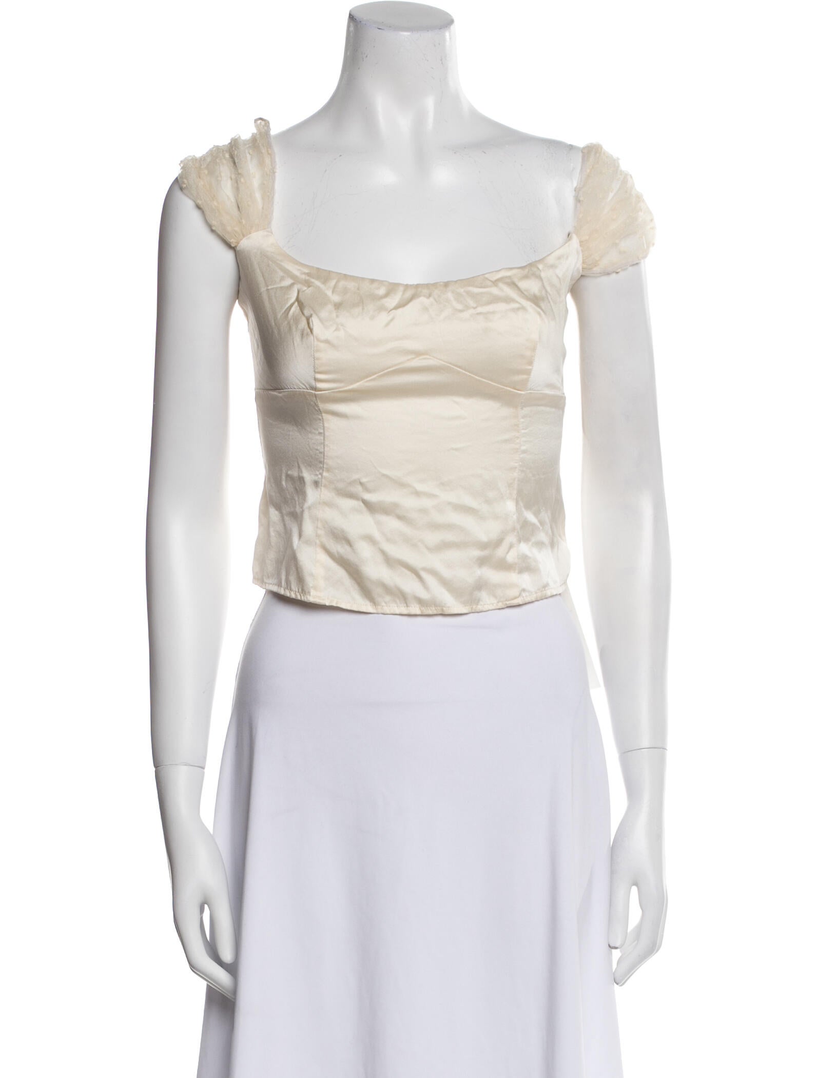 Reformation Silk Square Neckline Crop Top