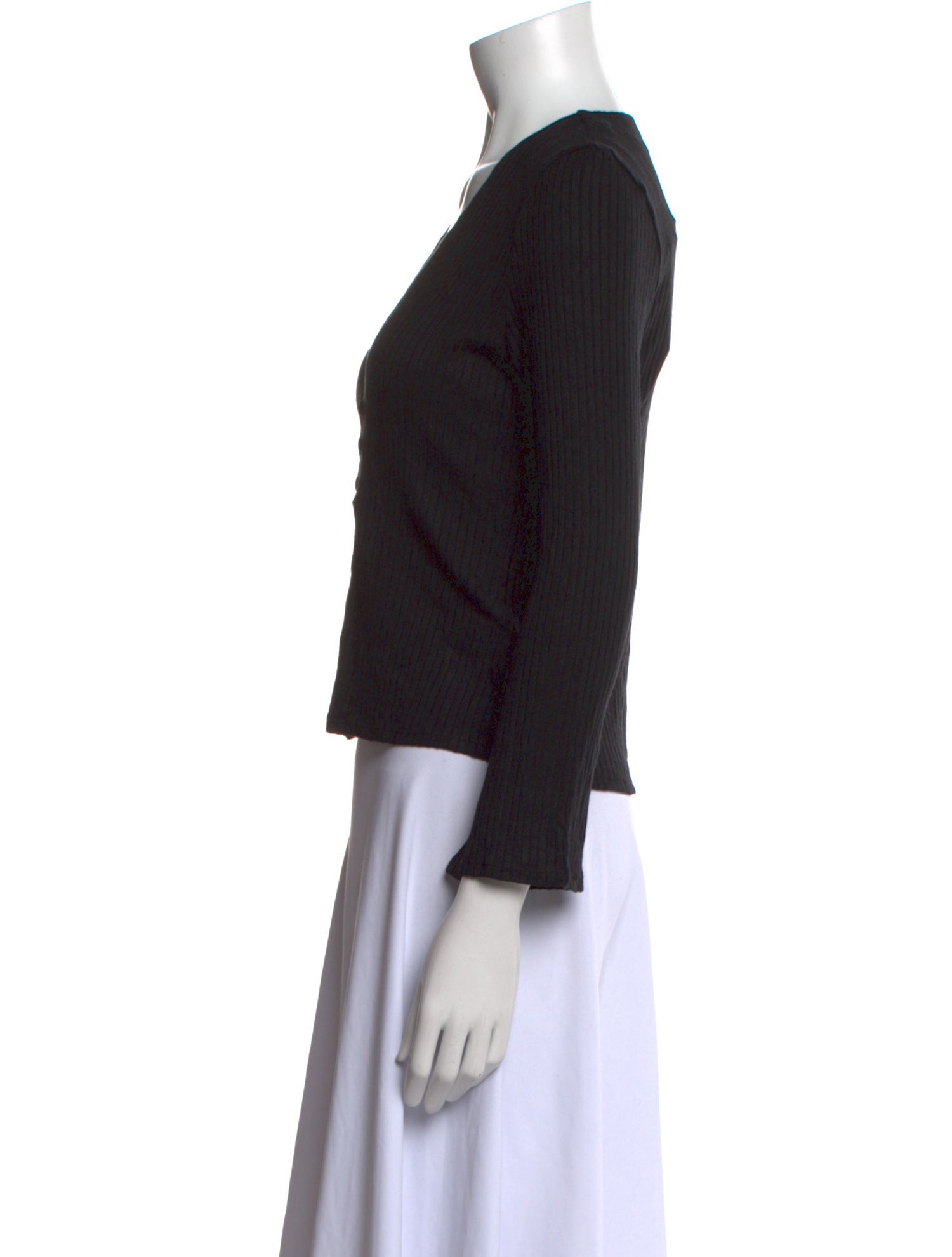 Reformation V-Neck Three-Quarter Sleeve Crop Top