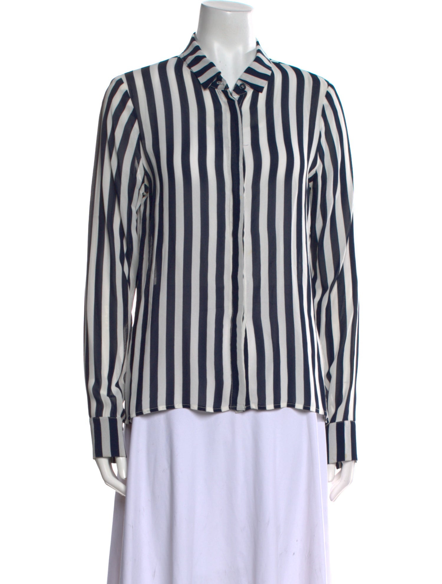 Reformation Striped Long Sleeve Button-Up Top