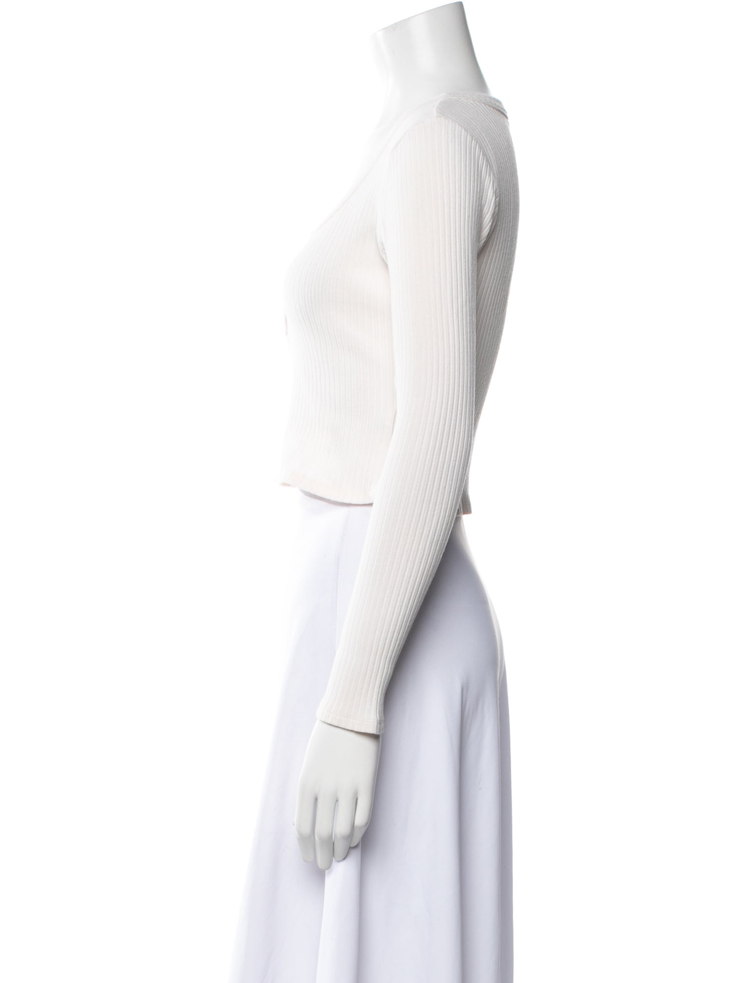 Reformation Scoop Neck Long Sleeve Crop Top