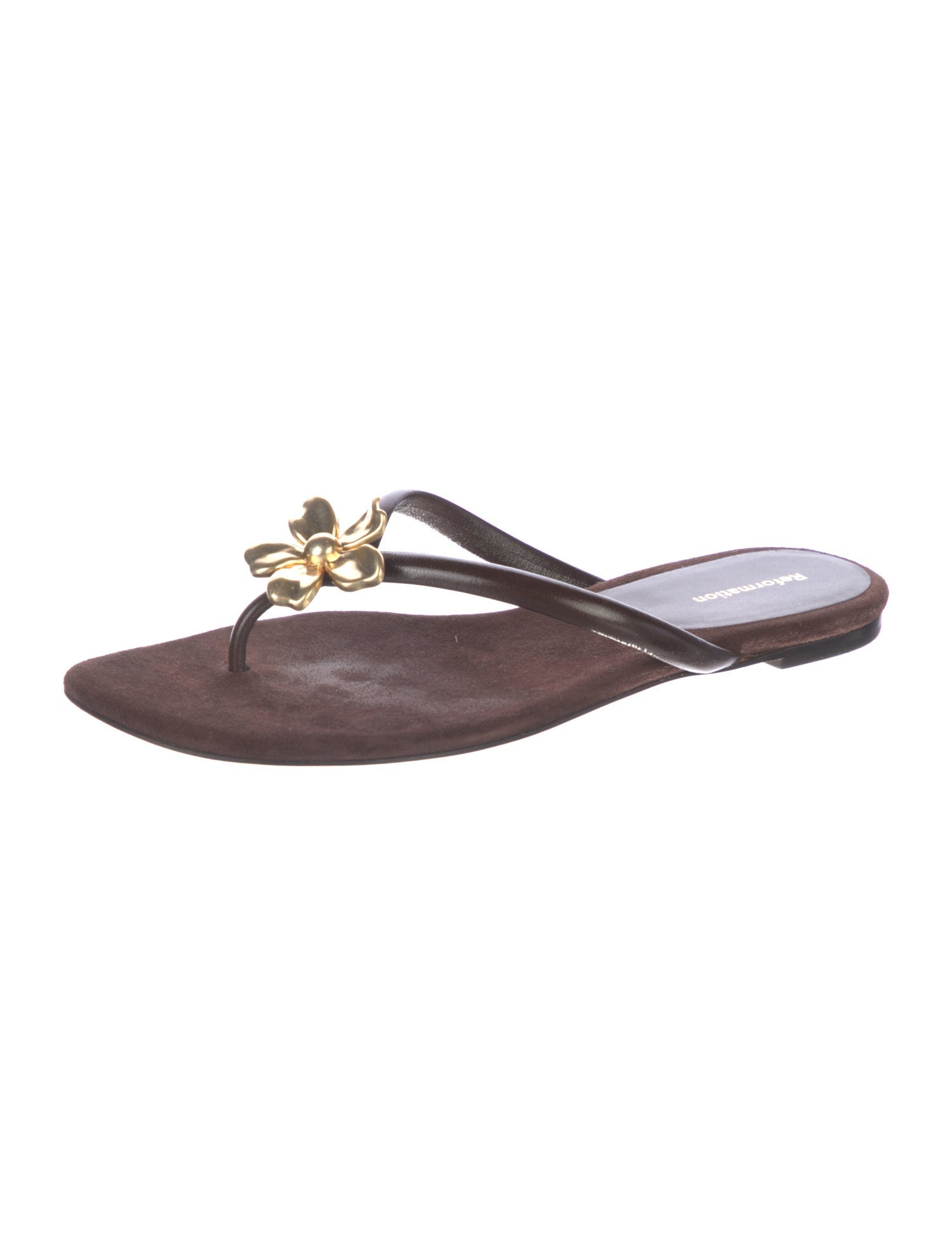 Reformation Suede Flip Flops