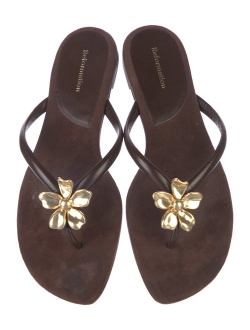 Reformation Suede Flip Flops