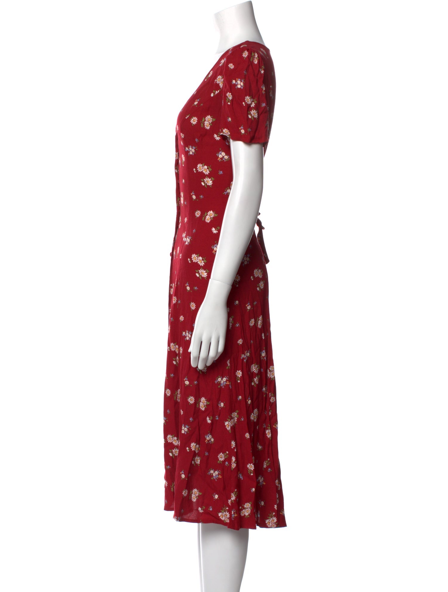 Reformation Floral Print Midi Length Dress